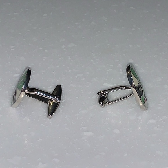 Luchador Mask - Green & Silver Cuff Links - New - Picture 3 of 3